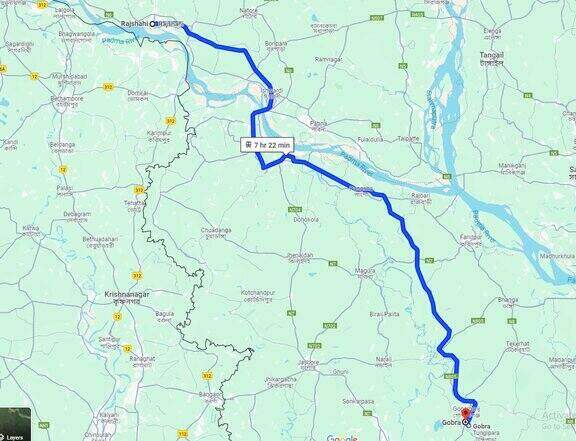 rajshahi to gopalganj gobra train route